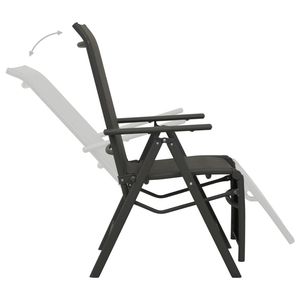 Ensemble de 2 chaises de jardin en aluminium noir thermolaqué avec assise en textilène durable pour l'extérieur - Product Image 6