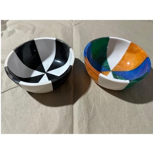 Cuencos redondos de resina esmaltada de dos tonos estilo nórdico para servir postres, cuencos pequeños para uso en restaurantes, cuencos de cerámica para la cena. - Product Image 1