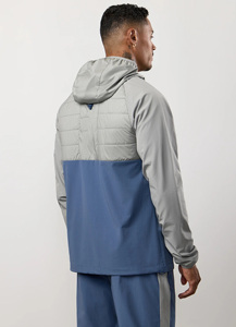 Men's Hooded Color Blocking windbreaker <b>Jacket</b> Zipper Closure Windproof Polyester Autumn Sporty Casual Wear - Product Image 3