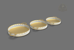 Plateau de service et plateau décoratif de luxe en acier inoxydable plaqué or - Cadeau d'affaires écologique - Product Image 3