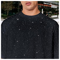Chemises à Paillettes Scintillantes pour Hommes – T-shirts Amples Décontractés Tendance, Basiques et Brillants – Hauts Streetwear Éblouissants pour Soirées et Clubs – Mode Flashy