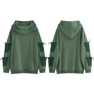 Sweat à capuche surdimensionné personnalisé pour homme, 400 g/m², en coton épais 100 % French Terry, délavé à l'acide, brodé de strass - Product Image 1