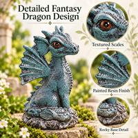 Décorations de jardin en résine miniatures au prix fantaisie, design original OEM, statue de dragon pour la décoration extérieure du jardin et du patio