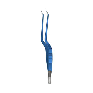 Pinzas de Bayoneta Bipolares Anguladas de Alta Precisión con Punta Fina de 0.7mm y Mango Aislado, Instrumento Quirúrgico Reutilizable para Neurocirugía - Product Image 1