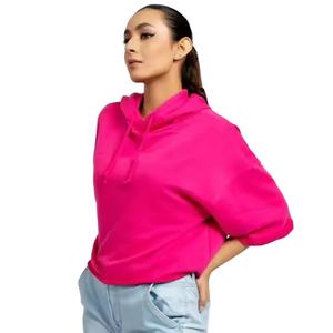 Sudaderas con capucha para mujer Fabricante de ropa Crop Cut Edge Blanks Sudaderas con capucha Sudadera Vintage Custom Puff Print Recortada - Product Image 5