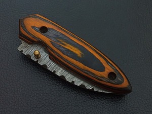 Cuchillo Plegable de Caza de Acero de Damasco de Grado Industrial BA Enterprises, Hecho a Mano, Mango de Madera, Hoja Recta de 7 Pulgadas, 1 Año de Garantía - Product Image 6