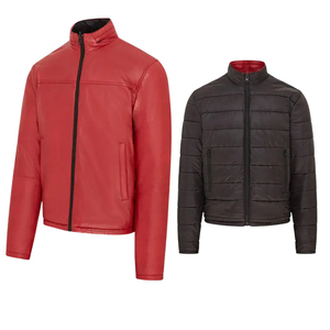 Dernières vestes matelassées en cuir personnalisées avec logo, manteau matelassé pour homme résistant au froid, vêtements d'extérieur de haute qualité, veste d'hiver authentique - Product Image 3