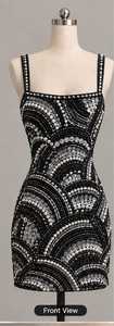 Robe de soirée noire sans manches, longueur genou, luxueuse, ornée de perles brodées à la main, respirante, ODM - Product Image 2