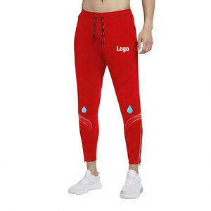 Pantalon de jogging pour homme Jogger Motorcycle Jogger noir à séchage rapide avec bande latérale, taille élastique et cordon de serrage, pantalon décontracté de fitness avec logo - Product Image 4