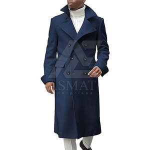 Manteau long en laine sophistiqué pour homme, chaud et luxueux, style gentleman, en vente - Product Image 3
