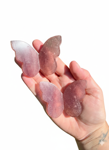 Papillon volant en cristal de quartz fraise de haute qualité avec ailes sculptées en pierre de guérison, papillon 3D et décoration d'intérieur - Product Image 5