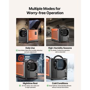 Deshumidificador Comercial Portátil de 70 Pintas con Manguera de Drenaje Automático para Espacios Reducidos, Sótanos y Cuartos de Almacenamiento, Deshumidificadores Industriales Automáticos - Product Image 4