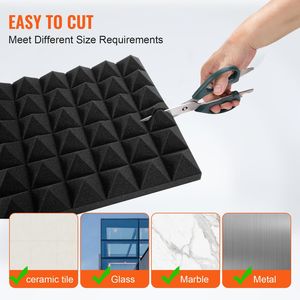 Paquete de 24 Paneles Acústicos de Espuma Piramidal de 12 x 12 x 2 Pulgadas, Paneles de Pared Insonorizantes Resistentes al Fuego, Paneles de Absorción de Sonido - Product Image 4