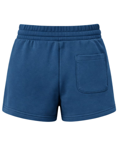 Custom Blue Women Sweat Shorts Cotton Fleece Elastic Waist <b>Drawstring</b> Gym Casual Summer Shorts OEM Manufacturer Supplier - Product Image 2