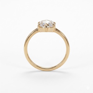 แหวนเพชรทรงกลมเจียระไนแบบโรสคัท 18K ทองคำแท้ รับรองโดย IGI รุ่น VB-82SR แหวนหมั้นสไตล์คลาสสิคโบราณ 3 กะรัต เพชร E VS1 เพชรเลี้ยงในห้องปฏิบัติการ - Product Image 3