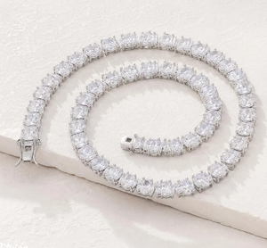 Collar de tenis chapado en oro con circonitas micro pavé, joyería llamativa para mujer, uso diario - Product Image 2