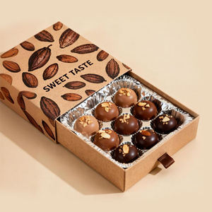 Chocolate Packaging <b>Box</b> Custom Luxury Gold Logo Rigid Cardboard Gift <b>Box</b> with Dividers & Tissue Paper for <b>Red</b> Dates Nut Packing - Product Image 3