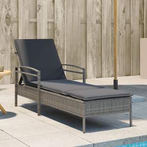 Chaise longue en polyrotin gris et acier thermolaqué : Confort et style inégalés - Product Image 1