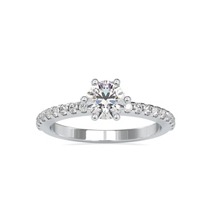 Meilleure vente de bague en diamant de 0.85 carats de taille ronde de laboratoire Bague de fiançailles de mariage Bijoux 14k White Round Cut eternity vermeil - Product Image 3