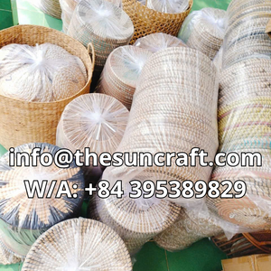 Seagrass Wickerwork Placemats <b>Round</b> Hand-Woven <b>Table</b> <b>Mats</b> Natural Straw Chargers for Elegant Event Decoration - Product Image 3