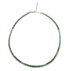 3mm 4mm Natural Green Emerald Rondelle Faceted Gemstone <b>Beads</b> Necklace Sterling <b>Silver</b> Clasp IGI Certified Hand Knotted Jewelry - Product Image 3