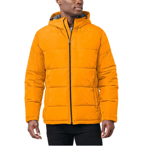 <b>Men's</b> <b>White</b> Hooded <b>Jacket</b> Windproof Polyester Winter Casual Coat Regular Fit Zipper Solid Color - Product Image 6