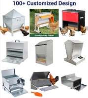 Station d'alimentation amovible pour volailles JH-Mech, sans gaspillage, 40 lb, 6 ports, grande capacité, mangeoire et abreuvoir en métal galvanisé pour poulets