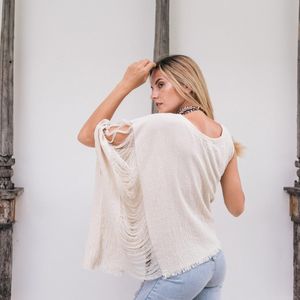Top Bohemio Asimétrico para Mujer, Camiseta Oversize de Algodón Crudo, Blusa Bohemia, Camisa Orgánica para Descanso, Atuendo para Yoga y Meditación - Product Image 4
