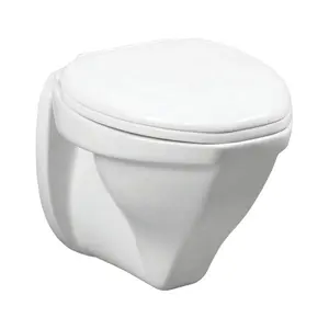 Porzellan hochwertige europäische Standard-Keramik Sanitärartikel Wasserschrank Titan wandhängende Toilettenkommode EWC WC-Pfanne Made in India