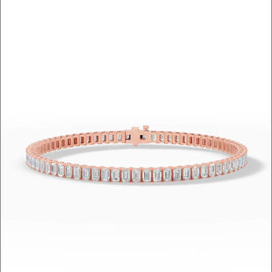 Bracelet tennis majestueux en diamant de laboratoire taille émeraude 3x2mm certifié IGI, en argent sterling 925, bijoux de luxe pour femme - Product Image 5
