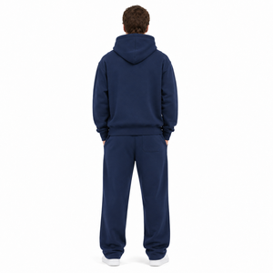 Conjuntos de Sudadera con Capucha y Pantalones Deportivos con Logotipo Bordado de la Marina para Hombre, Algodón Premium, Corte Holgado, Chándal Informal, Venta al Por Mayor - Product Image 2