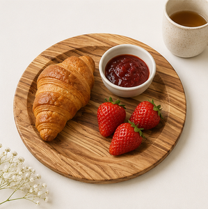 Handcrafted Wood Charger <b>Plate</b> Natural Grain Rustic Round Wooden Dinner <b>Plate</b> for Luxury Wedding and Modern Table <b>Decor</b> - Product Image 4