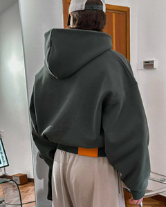 Sudadera con Capucha Extra Grande de Alta Calidad para Invierno, Estilo Urbano, de Algodón Ecológico, Impermeable, con Bolsillo y Diseño Personalizado - Product Image 2