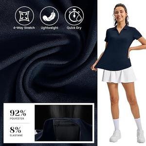Chemises polo pour femmes de haute qualité, design personnalisé, coton piqué, manches courtes, hauts décontractés, vêtements de sport pour le golf, le tennis, la gym, en gros, usine - Product Image 4