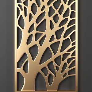 Panel Decorativo de Metal Cortado con Láser, Biombo Divisor de Habitaciones, Diseño Art Deco, Fácil Instalación para Cercas de Jardín y Exteriores - Product Image 1