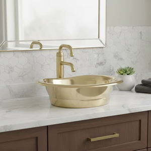 Fregadero de Cocina Moderno Rústico de Latón Macizo, Tipo Apron Front, de un Solo Tazón Profundo, Acabado Clásico en Latón, Duradero y Hecho a Mano - Product Image 1