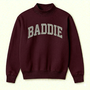 Sweat-shirt classique décontracté pour femme, col montant, 100 % coton, imprimé, coupe-vent et respirant, texture confortable, vente en gros - Product Image 1