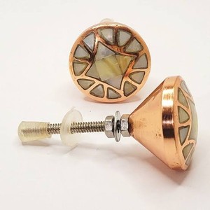 mother of Pearl Inlay <b>brass</b> <b>Drawer</b> Knob Polished Finish Artisan Crafted Mother of Pearl Inlay Cabinet <b>Pull</b> Handle mop handle - Product Image 6