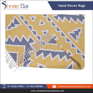 Handcrafted Eco-Friendly Cotton and Wool Woven Flatweave Rugs Reversible Soft Lightweight <b>Decorative</b> for <b>Bedroom</b> Living Room - Product Image 5