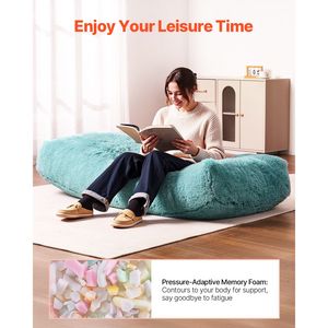 Bean Bag <b>Sofa</b> for Adults Giant Fluffy Plush with High Density Foam Removable Washable <b>Cover</b> Adults Bean Bag Chair - Product Image 3