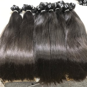 Máquina de cabello humano virgen sin procesar vietnamita de tendencia caliente Pelo liso natural negro suave resistente al desprendimiento de trama Doble - Product Image 6