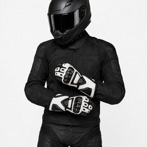 Guantes de Carreras de Cuero Completos con Protección de Palma de Fibra de Carbono, Transpirables, con Cierre de Velcro, Unisex, para Motociclismo - Product Image 3