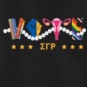 เสื้อสเวตเชิ้ตสีดำลายกราฟิกกรีกสำหรับผู้หญิง คอกลม แขนยาว พิมพ์ลายข้อความเกี่ยวกับการเลือกตั้ง สามารถสั่งทำได้ - Product Image 3
