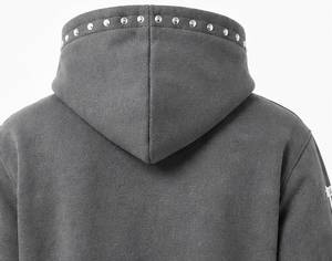 Sweat à capuche gris pour homme, coupe classique, avec logo WSI brodé, imprimé par décoloration, en polyester/coton, style streetwear, en molleton - Product Image 5