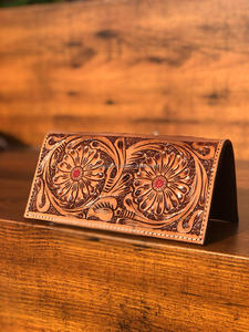 New Arrival Unique <b>Engraved</b> Carving Leather Long Men's Wallet Handmade Men Leather Bi Fold Long Wallet Personalized Gift for Him - Product Image 5