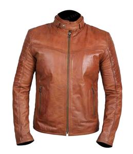 Leather <b>Jacket</b> for Winter Brown Color Best Quality Men's Casual Leather <b>Jacket</b> <b>Slim</b> <b>Fit</b> Wholesale Price High Quality <b>Jacket</b> - Product Image 4