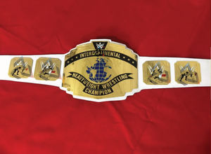 Cinturón de Campeonato Intercontinental W-W-E Personalizado de 2 mm de Latón, Talla Adulto - Placas de Metal Chapadas en Oro y Correa de Cuero - Product Image 2