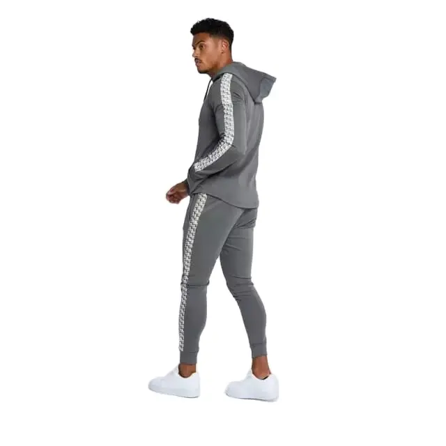 Wholesale Unisex Grey Jogger Cotton Tracksuit With Custom Logo Street Wear Fashion Wear Men Skinny Fit Adult Tracksuit Sweatsuit