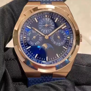 Reloj de Hombre Mecánico Automático de Edición Limitada con Correa de Caucho de Lujo de Alta Calidad, Bisel Dorado y Calendario Perpetuo con Fase Lunar - Product Image 1