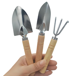 Ensemble d'outils de jardin en fer avec manche en bois, truelle, cultivateur, outils à main en acier inoxydable pour l'entretien des plantes en extérieur - Product Image 1